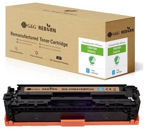 G&G Toner replaced HP, Canon 125A, 128A, 131X, 716C, 731C Compatible Cyan 1400 Sides Reborn remanufactured 21202
