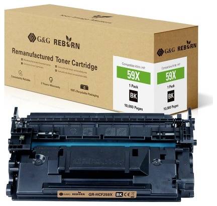 G&G Toner replaced HP 59X Compatible Black 10000 Sides Reborn remanufactured 21238