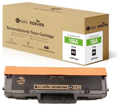 G&G Toner replaced HP 106A Compatible Black 1000 Sides Reborn remanufactured 21254