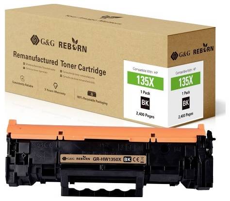 G&G Toner replaced HP 135X Compatible Black 2400 Sides Reborn remanufactured 21256