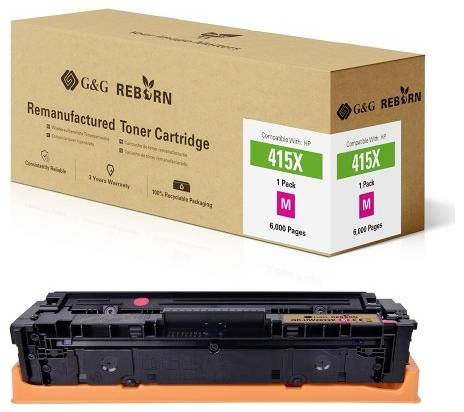 G&G Toner replaced HP 415X Compatible Magenta 6000 Sides Reborn remanufactured 21276