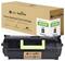 A remanufactured toner cartridge in front of a brown packaging with the inscription 'Compatible with Lexmark 52D2X00, BK, 45,000 pages'.