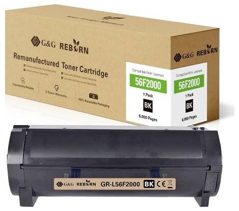 G&G Toner replaced Lexmark 56F2000 Compatible Black 6000 Sides Reborn remanufactured 21311