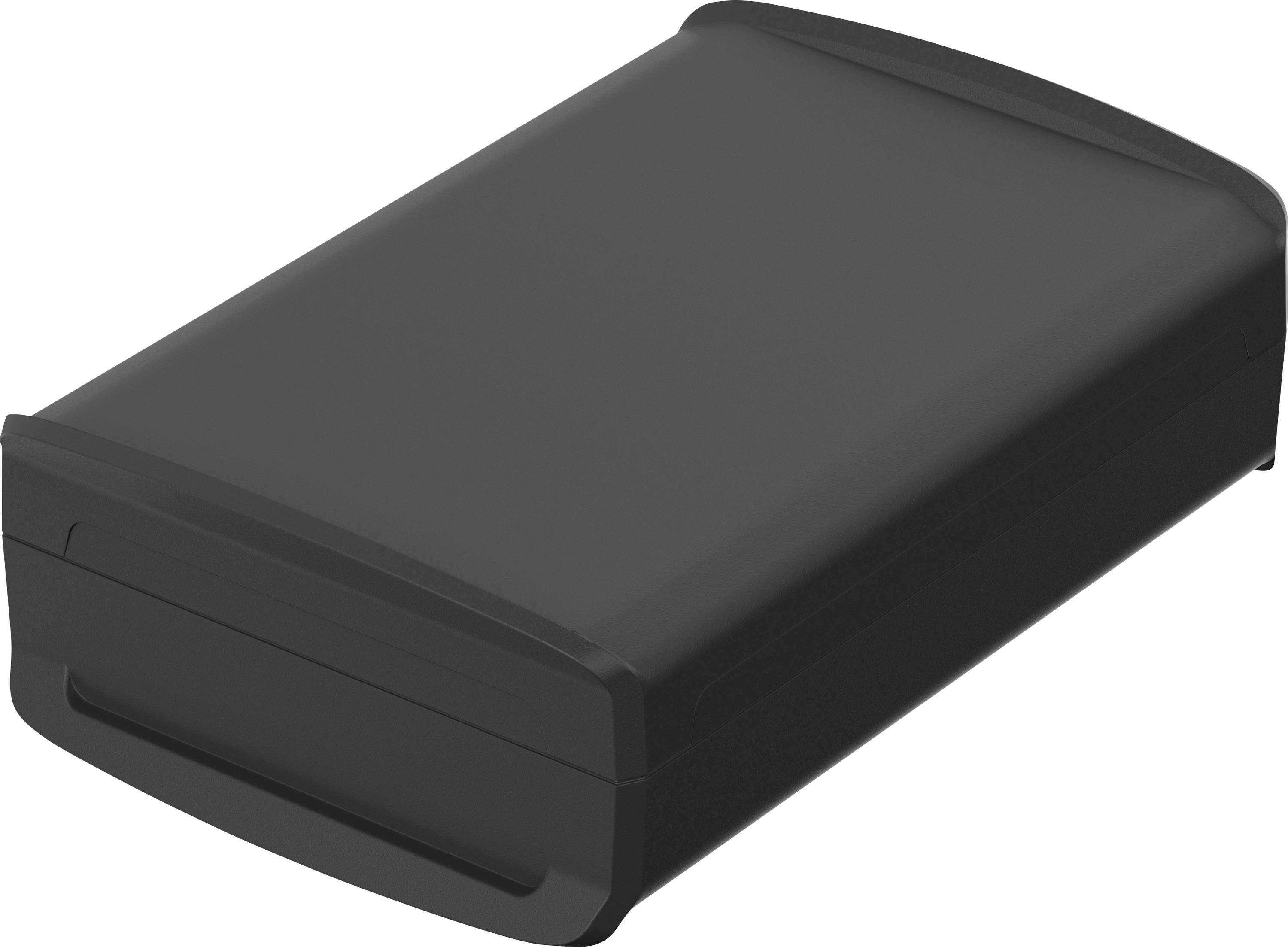 A black case, rectangular and flat, likely suitable for pens or small items.