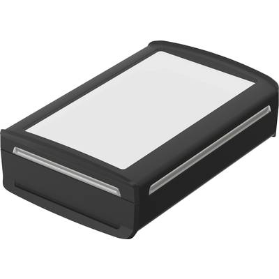 Black rectangular object frame with transparent top, suitable for storing or displaying flat items.