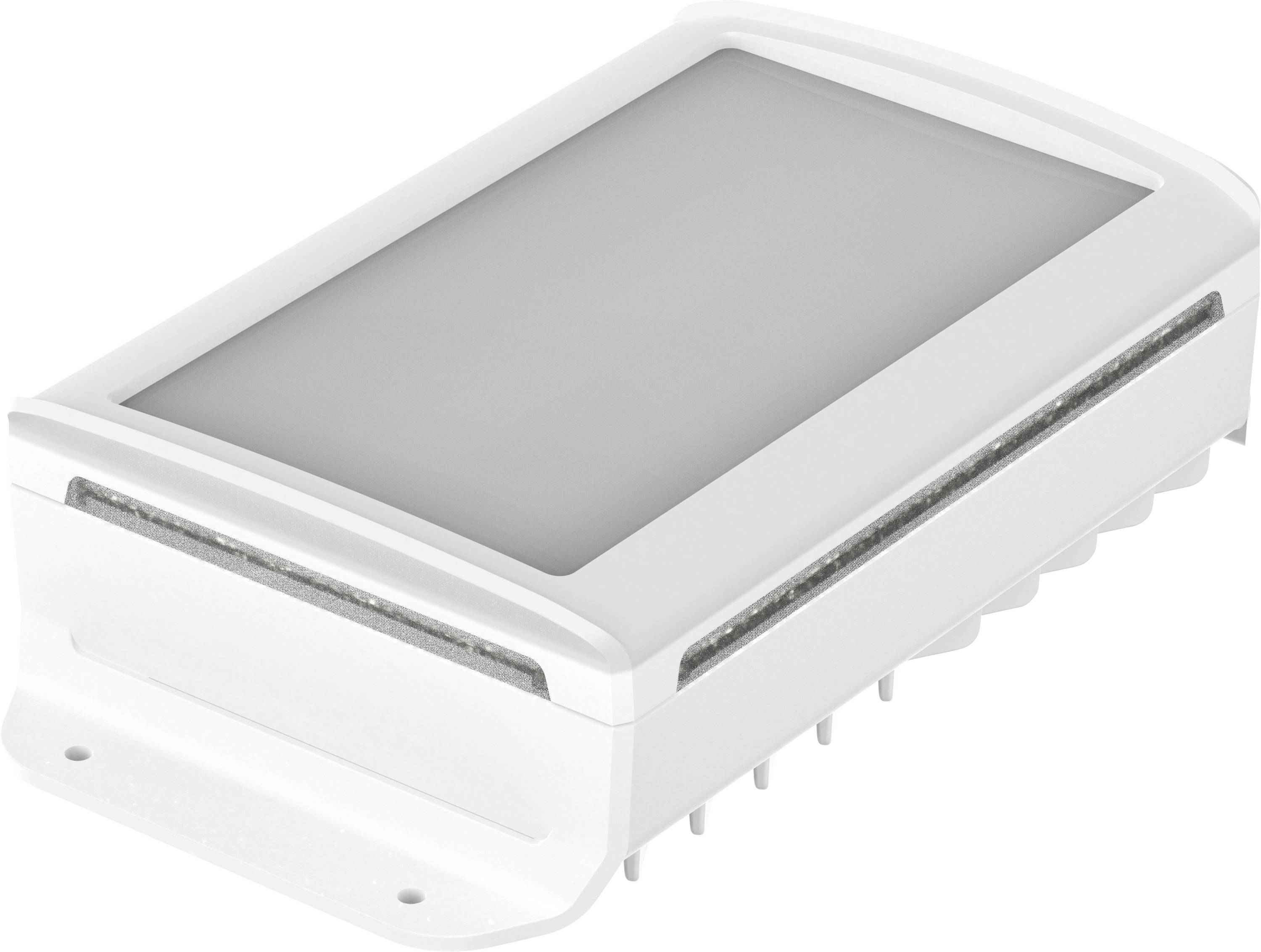 White LED light box with a smooth, rectangular surface and two mounting holes at the base.