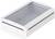 White, rectangular plastic box with a transparent lid, suitable for storing electronic devices or cables.