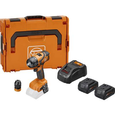 Cordless Drill Set with Carry Case, Charger and Two Batteries. Includes an orange cordless drill and accessories with no visible brand markings.