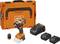 Cordless Drill Set with Carry Case, Charger and Two Batteries. Includes an orange cordless drill and accessories with no visible brand markings.