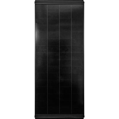Black solar panel in vertical configuration.