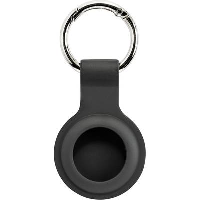 Black key ring with circular holder, suitable for small round devices or chips. Ideal for secure transportation.<br><br>Black keyring with a circular holder, perfect for small round devices or chips. Ideal for safe transport.