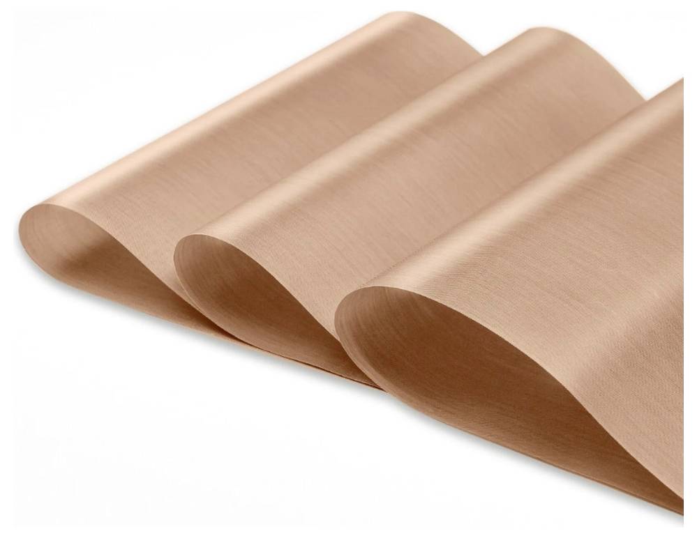 Three smooth copper sheets laid in a wavy pattern.