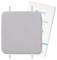 Grey non-slip mat in packaging with blue text. Mat with two loops at the corners.