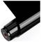 A roll of shiny, black foil in close-up, lying diagonally. Ideal for decorative and craft projects.