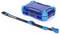 Small blue protective case with transparent lid and woven carrying strap beside it.