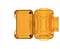 An open orange-coloured suitcase with a robust design, suitable for protecting delicate equipment or tools with its padded interior.