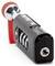 A TSA-certified black combination lock with a red loop cable for travel luggage.