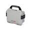 Grey, robust suitcase with black handle, brand 'Nanuk 903'. Suitable for the secure transportation of delicate items.