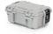 Grey, robust protective case with black handle and snap locks, suitable for secure storage and transportation.