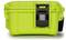 A bright green suitcase with a black fastening, sturdy and compact, suitable for the secure protection and transportation of items.