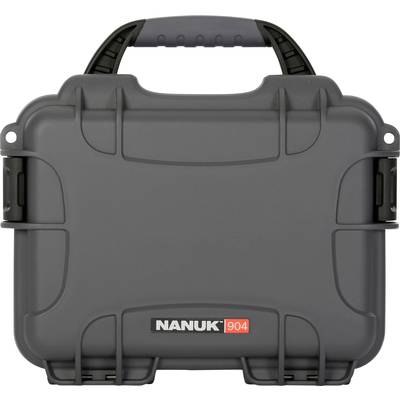 Grey, robust protective case with black handle and visible 'NANUK 904' logo on the front. Ideal for secure storage.