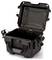 Black, open plastic case with sturdy handle and locks, ideal for safely transporting delicate equipment.