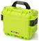 Green protective case with sturdy handle and clasps, ideal for the secure transportation of delicate equipment.