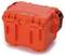 Orange protective case with robust design and black handle, suitable for safer transportation and protection of equipment items.