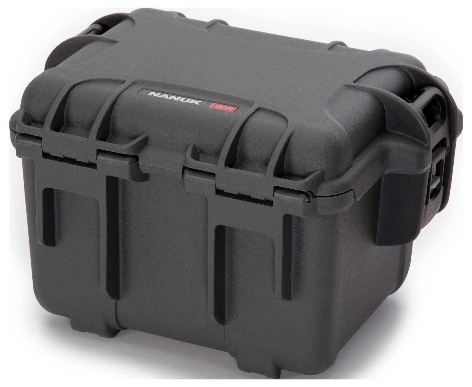 A robust, black protective case with snap locks, suitable for the secure transportation of delicate equipment.