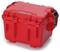 Red protective case with robust design and black handles, suitable for secure storage and transportation of delicate items.