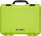 A bright green, robust suitcase by the brand 'Nanuk 910' with a black handle, used for secure transportation of delicate equipment.
