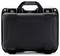 A black, lockable hard-shell case with a handle on top. Ideal for securely transporting and protecting valuable items.