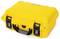 Yellow, robust protective case with black handle and latches, ideal for transporting and storing delicate equipment.