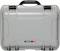 Grey Nanuk protective case with black handle, rectangular shape, robust construction, potentially for transporting delicate equipment.