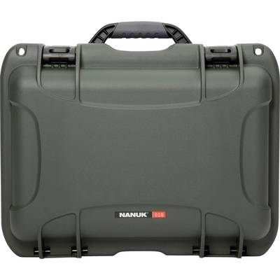 A robust, dark grey protective case with 'Nanuk 918' logo on the front, suitable for secure transportation of delicate items.