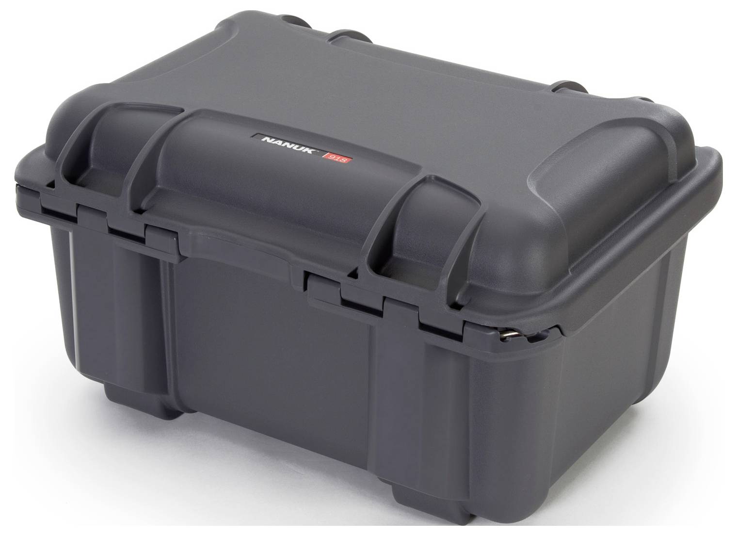 Black, robust protective case with locks, ideal for securely transporting delicate items.