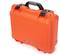 Orange, robust protective case with a black handle, suitable for the safe transportation of delicate equipment or utensils.