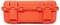 A bright orange, robust protective case with locks and a handle, ideal for safely transporting fragile items.