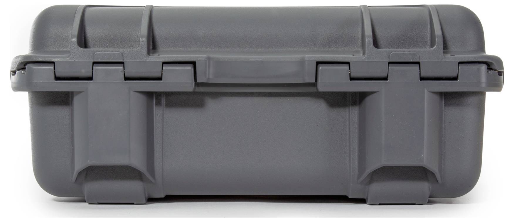 'Grey, robust tool case with handle and snap locks. Ideal for transporting and protecting tools.'