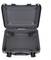 An open, empty, grey hard-shell suitcase, suitable for transporting delicate or electronic equipment.