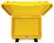 Yellow, open, empty plastic case with robust design. Suitable for safely transporting delicate items.