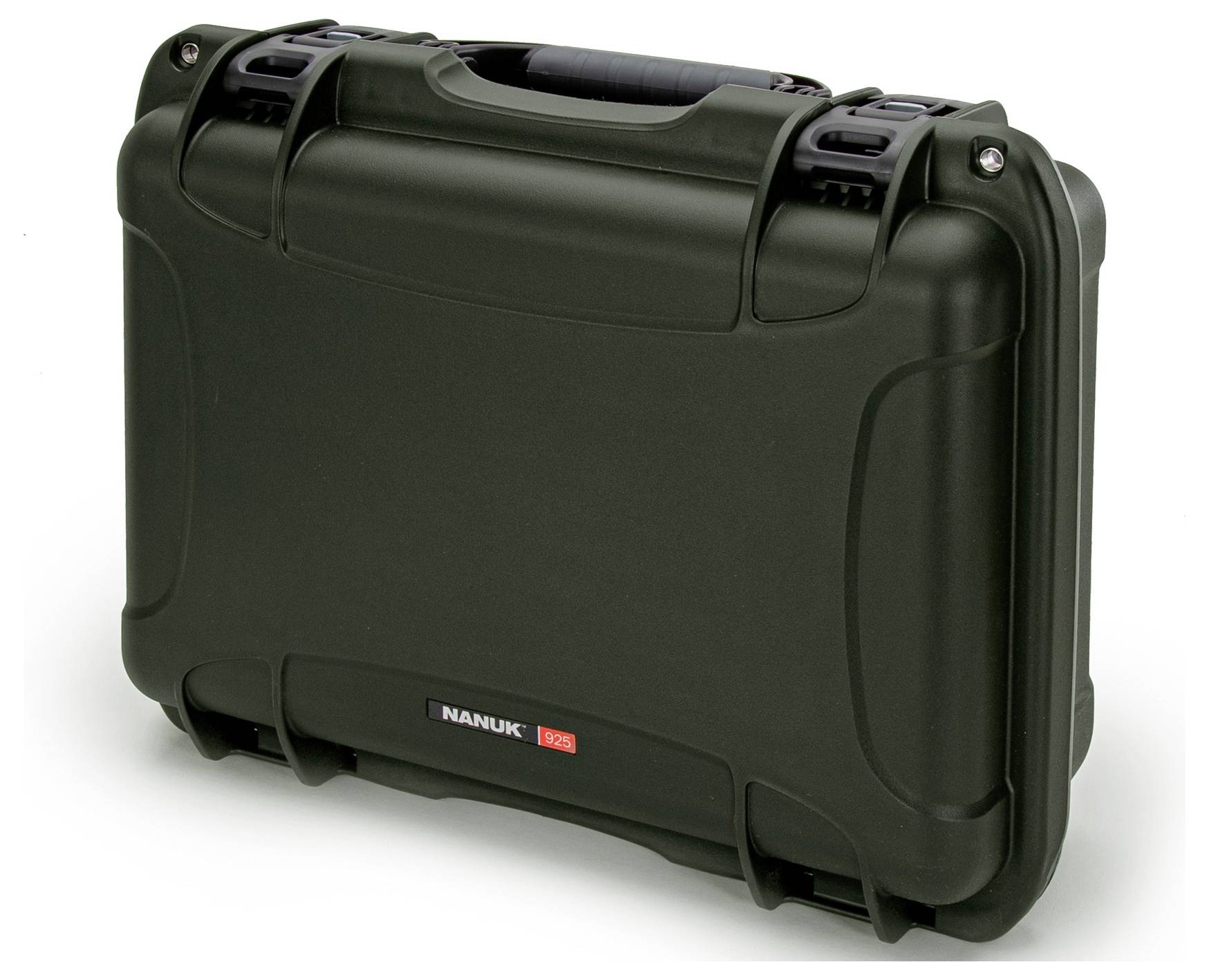 Robust, black suitcase with a carry handle, suitable for the secure transportation of delicate equipment or items.