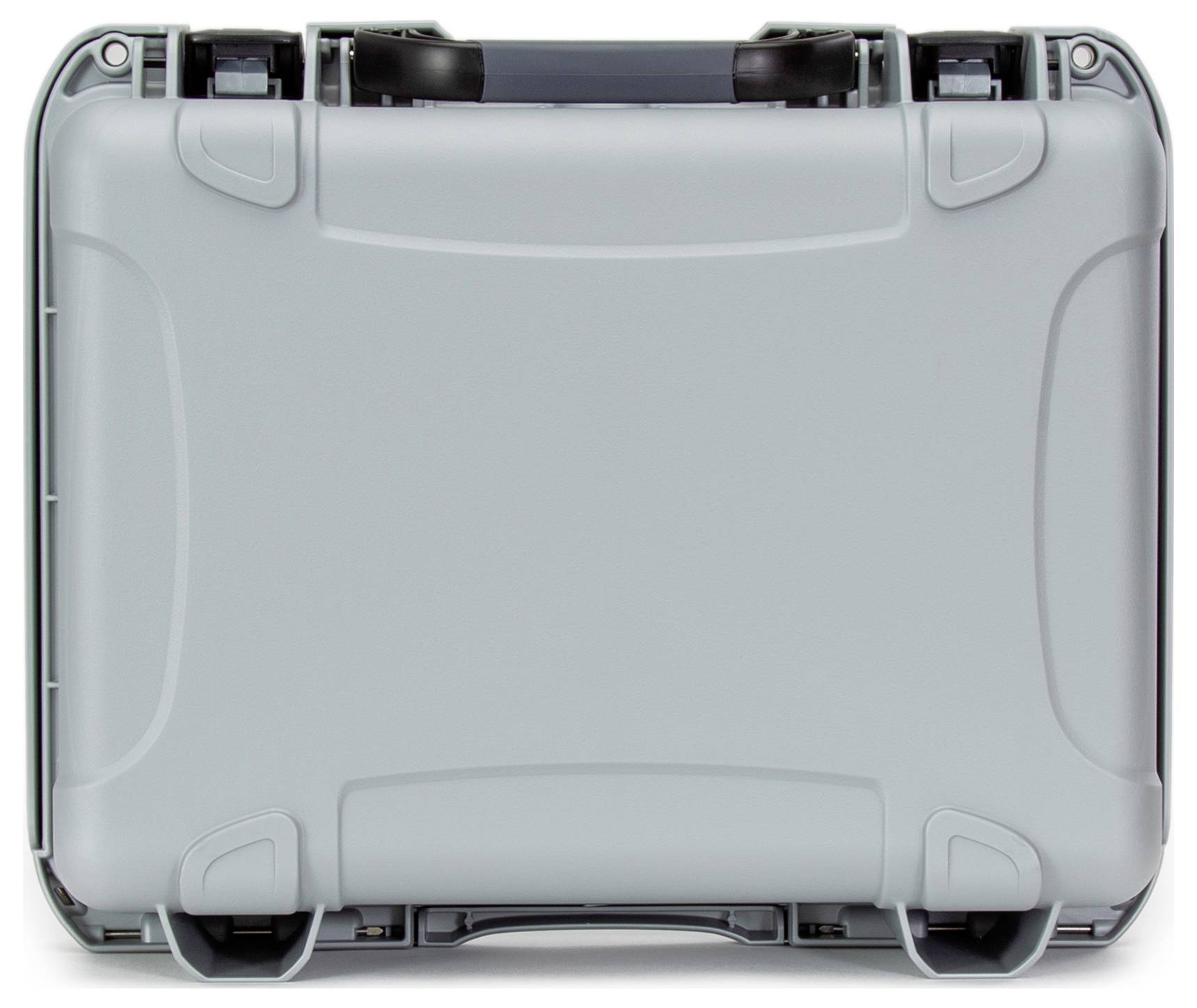 Grey protective case with robust protective corners, suitable for transporting delicate equipment.