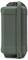 A green, upright metal petrol can with a side handle for easy transportation.