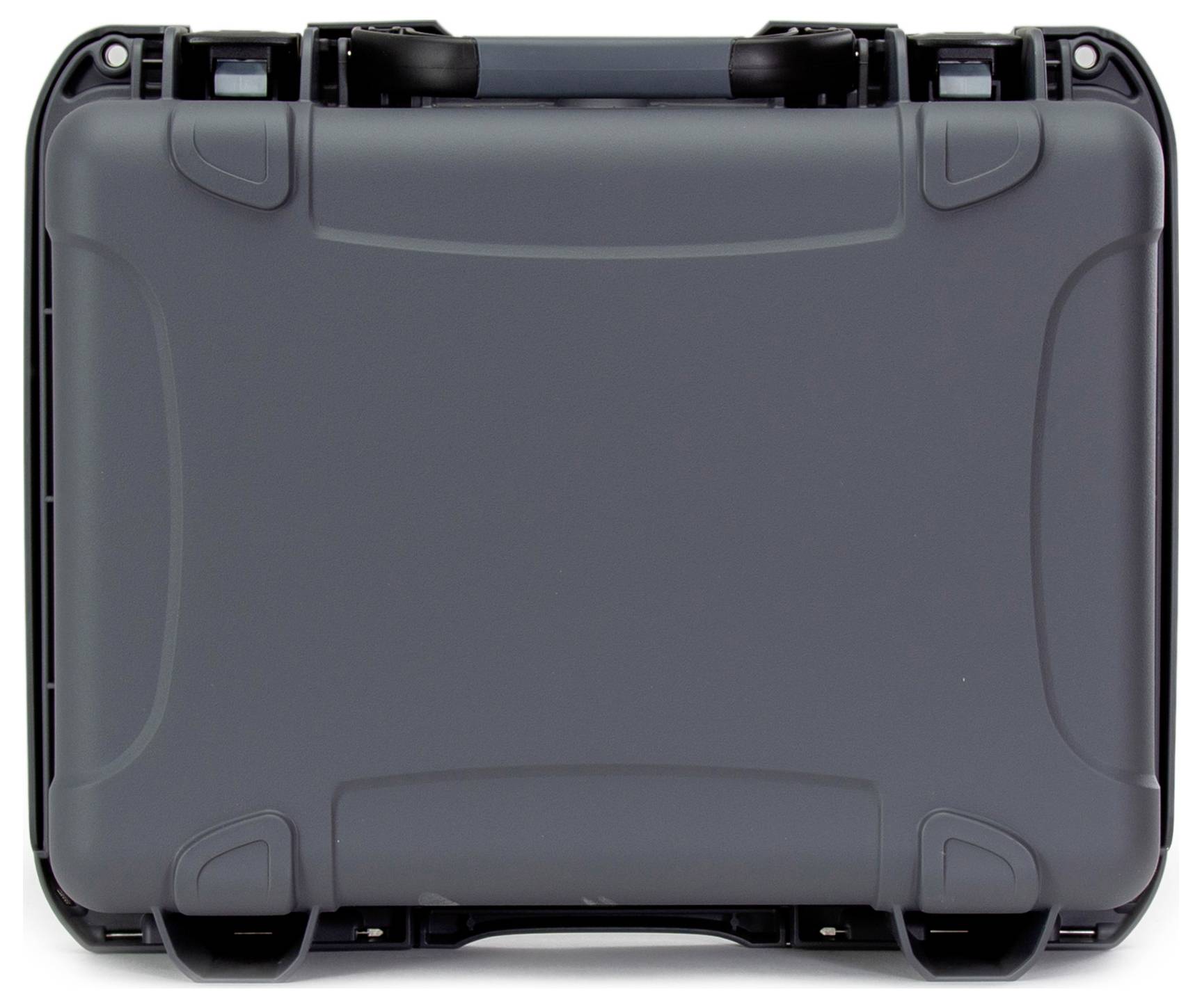 A closed, robust black suitcase with rounded corners and reinforced edges, matte and unmarked.