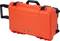 A sturdy, bright orange protective case with handle and wheels, suitable for safely transporting delicate equipment.