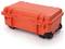 Orange, robust protective case with wheels, suitable for transporting delicate equipment.