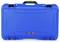 A blue, robust suitcase with a black handle, brand name 'Nanuk 935' on the front. Suitable for secure transportation.