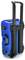 Blue, robust suitcase with two handles and wheels for easy transport. Suitable for secure transportation of delicate items.