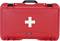 Red first aid box with white cross on the front.